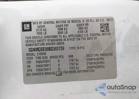 2011 Chevrolet Avalanche 1500 Ls from USA, damaged, VIN 3GNMCEE08BG365739